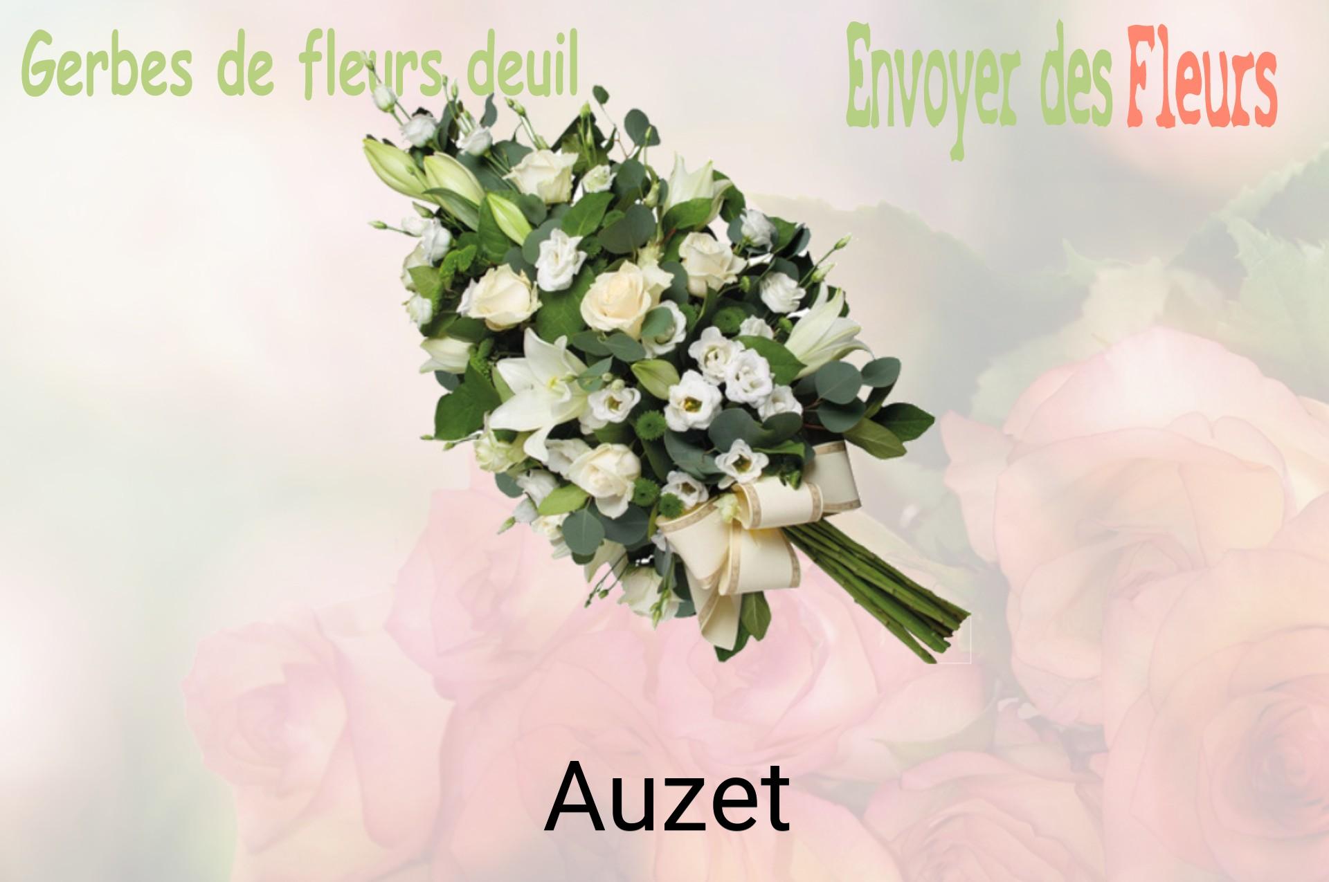 Gerbe de fleurs de deuil livrée à Auzet